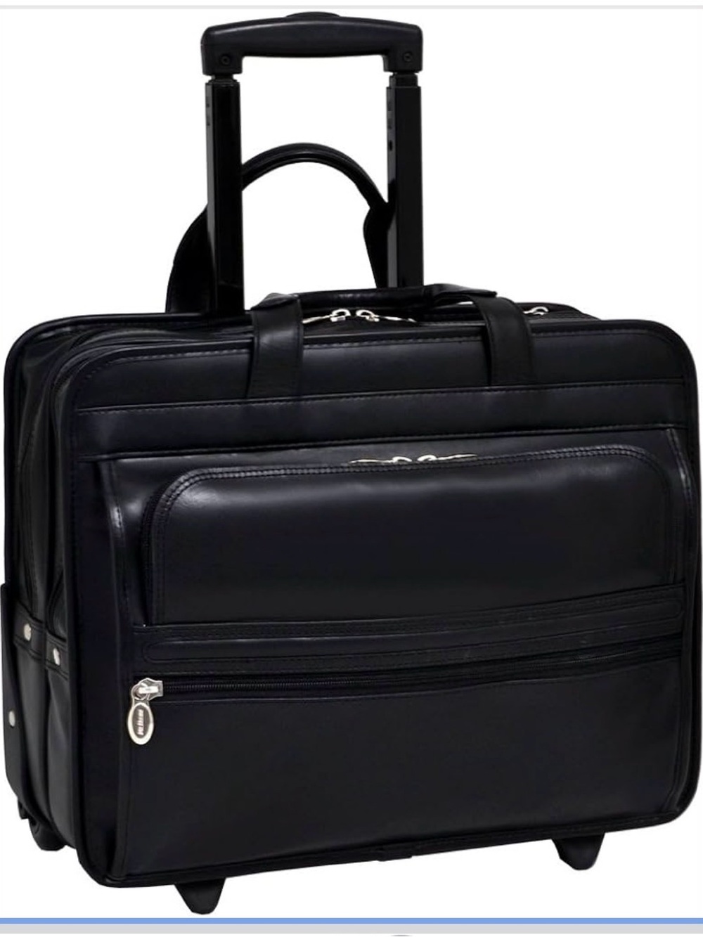 McKlein Chatham Black Wheeled 17" Laptop Case for Men